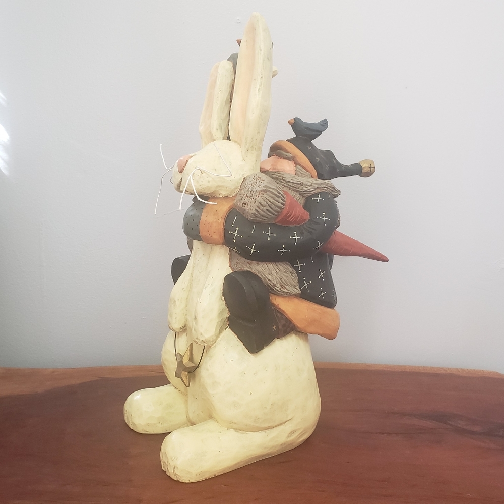 Vintage WILLIRAYE STUDIO Santa Riding Giant Rabbit NIB Williraye Studio - Picture 1 of 13